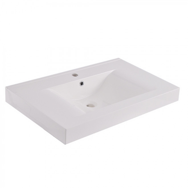 Wiesbaden Tigris Wastafel 80cm Kunstmarmer Glans Wit